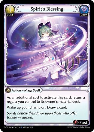 Spirit's Blessing (256) - Dawn of Ashes 1st Edition Foil Grand Archive Single Weebs of the Shore