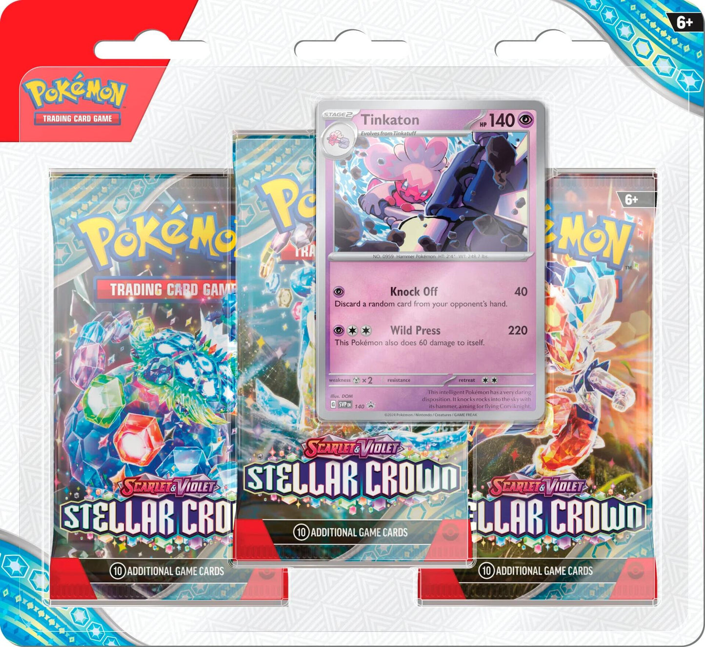 Pokémon Scarlet & Violet: Stellar Crown - 3 Pack Blister (Tinkaton) Pokemon Sealed Pokémon