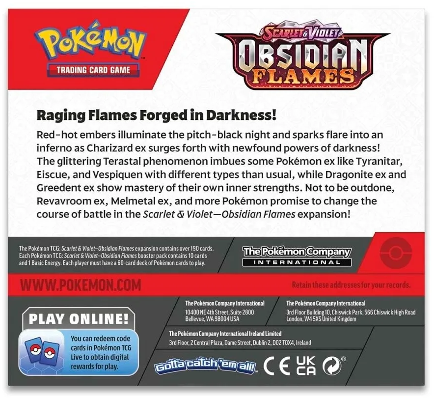 Pokémon Scarlet & Violet: Obsidian Flames - Booster Box Pokemon Sealed Pokémon