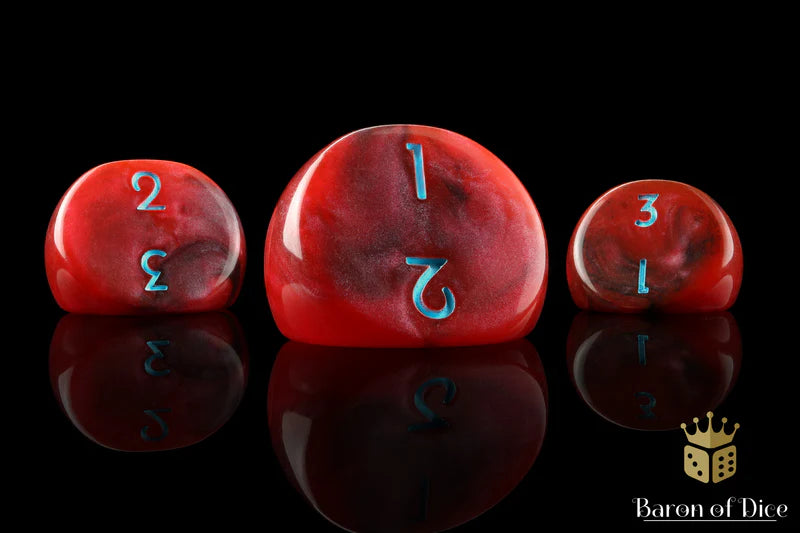 Baron of Dice: "Red" D3 Dice 5 Pack Dice & Gaming Accessories Baron of Dice