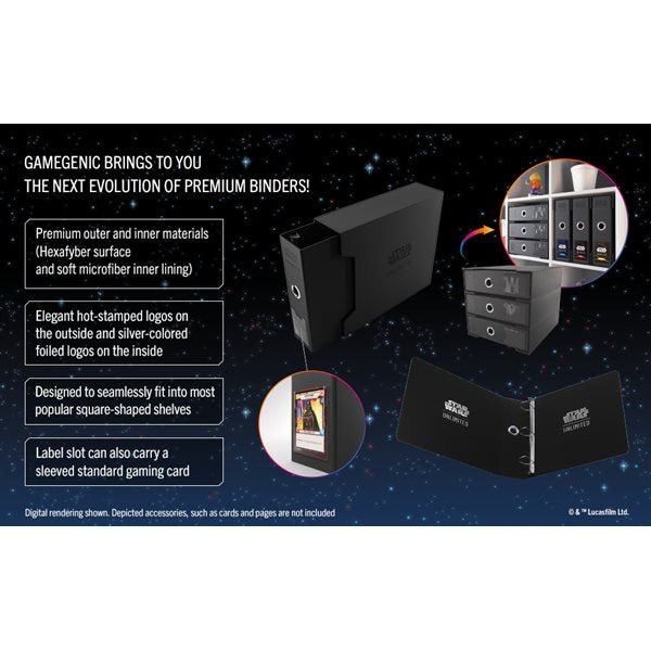 Gamegenic: Premium Cardport XL 24 Pocket Binder Black - Star Wars: Unlimited Binders & Pages Gamegenic