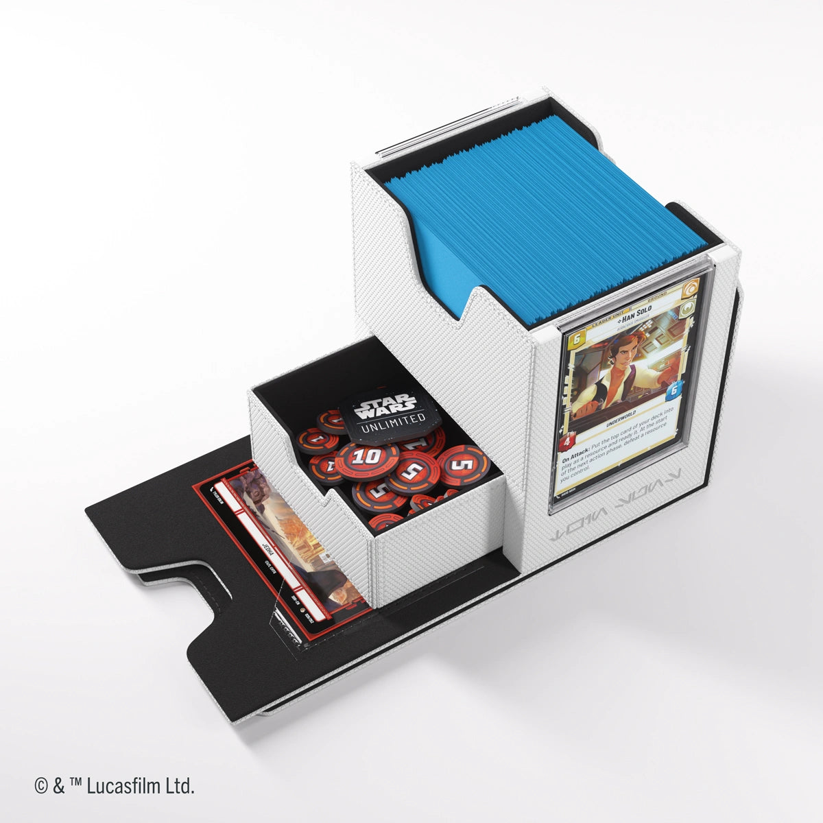 Gamegenic: Twin Suns Deck Pod 100+ - "Heroism White" Star Wars: Unlimited Deck Boxes & Storage Gamegenic