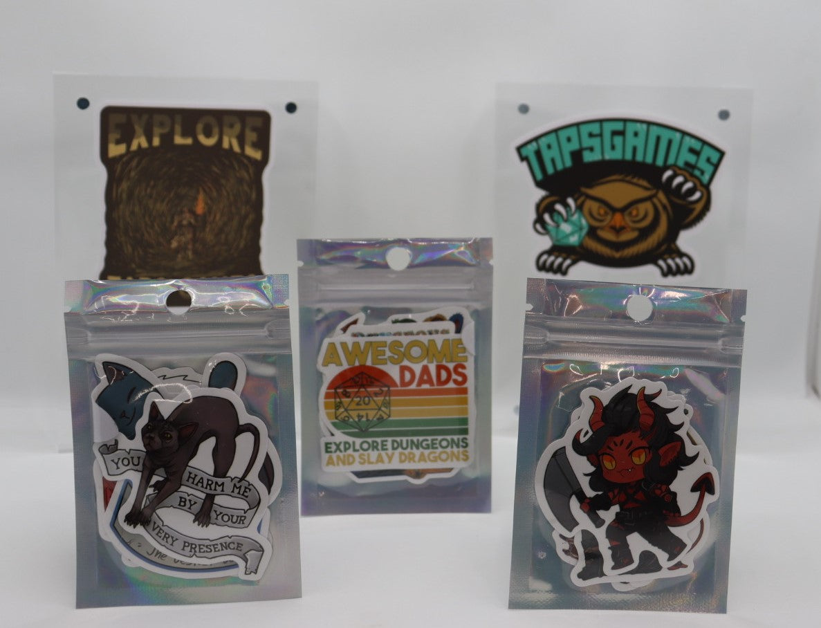 D&D Themed Stickers 5 Pack Stickers, Pins & Patches Taps Imports