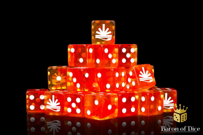 Baron of Dice: "Rune of the Fallen Sun" 25x16mm Square Corner Dice Dice & Gaming Accessories Baron of Dice