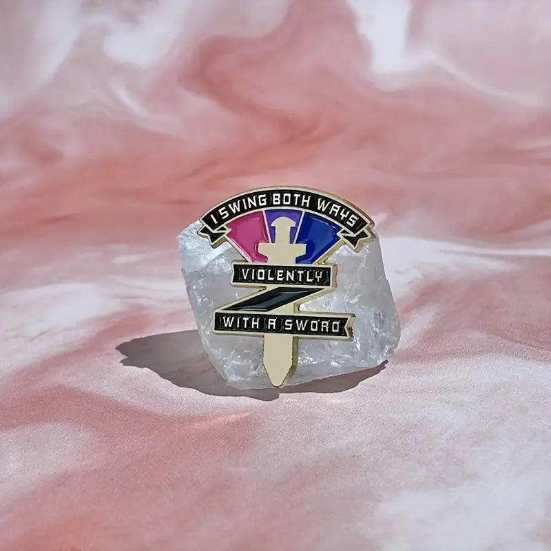 I Swing Both Ways Pride Pin - Bisexual nan Taps Games