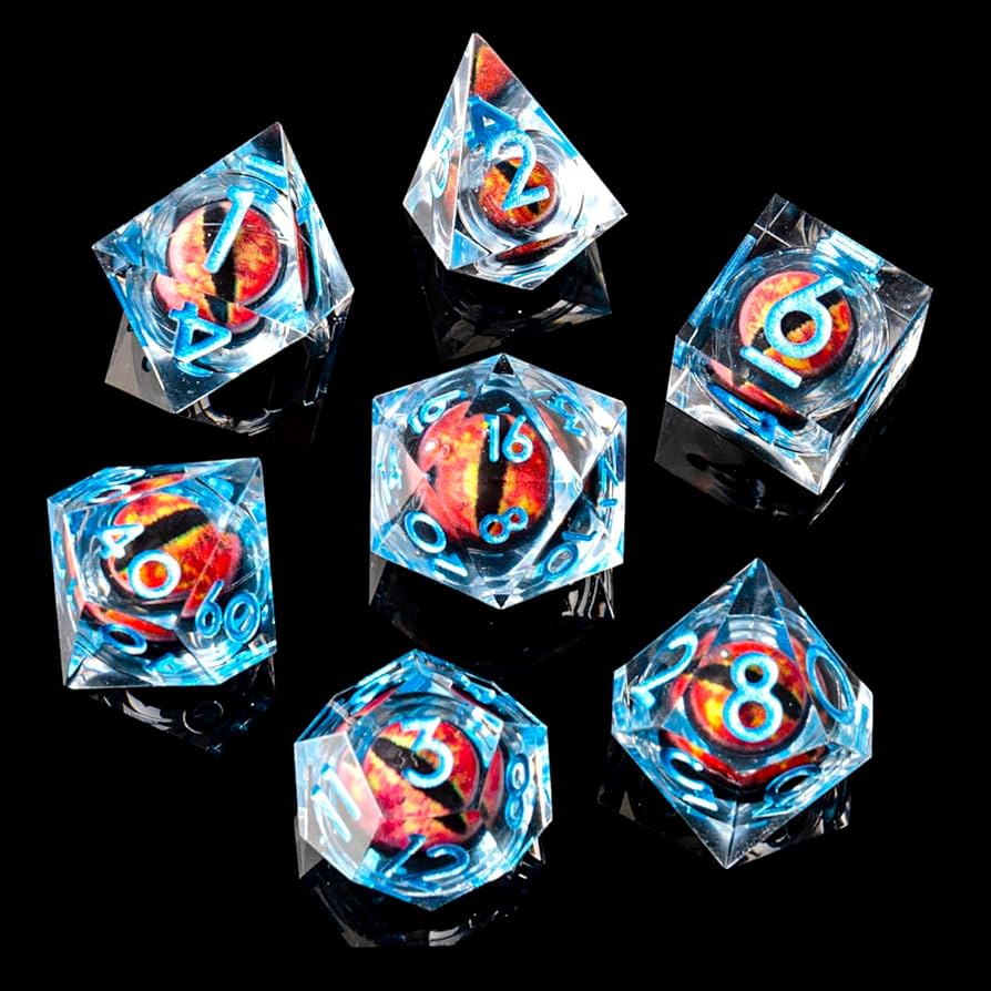 Seriously Good Dice: Dragon's Eye 7 Die Set "Crimson Ice Dragon" Dice & Gaming Accessories Taps Imports