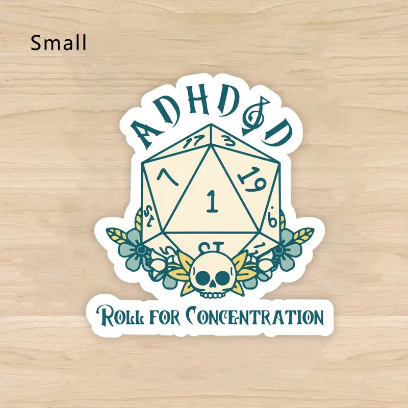 ADHD&D Roll for Concentration Sticker Stickers, Pins & Patches Taps Imports