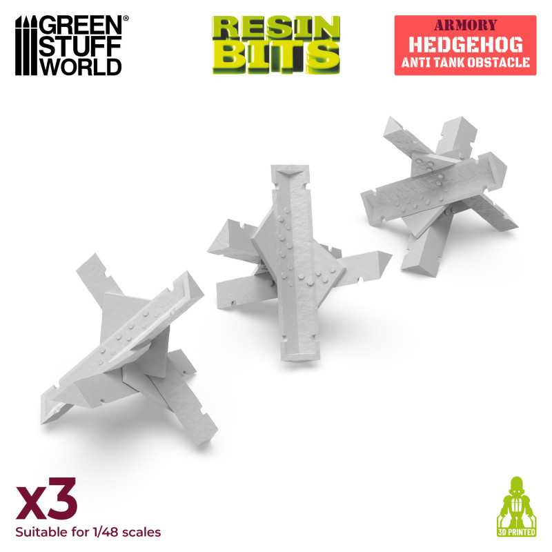Green Stuff World: 3D printed set - Czech Hedgehog Anti Tank Obstacle Model Tools & Glue Green Stuff World