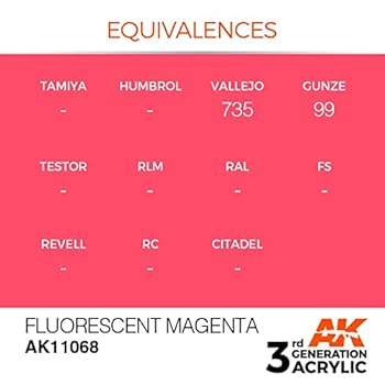 AK Interactive: 3rd Gen Acrylic Fluorescent Magenta 17ml Model Paints AK INTERACTIVE