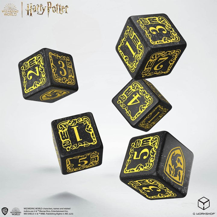 Q-Workshop: Hufflepuff 5Ct D6 and Pouch Dice & Gaming Accessories Q Workshop