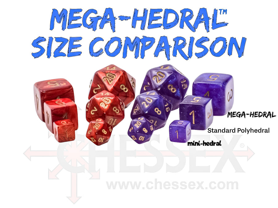 Chessex: Mega-Hedral 7 Die Dice Set Vortex - Bright Green/Black (20mm) Dice & Gaming Accessories Chessex