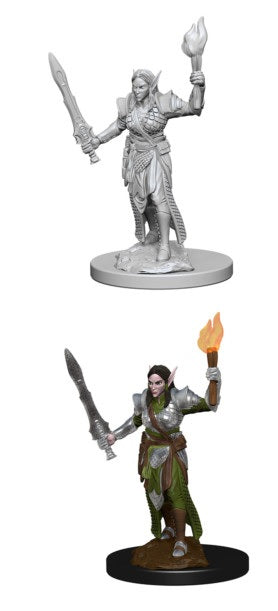 Pathfinder Battles Miniatures: W1 Elf Female Fighter RPG Miniatures WizKids