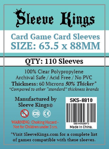Sleeve Kings: Card Game Sleeves 63.5mm x 88mm 110Ct Card Sleeves Sleeve Kings