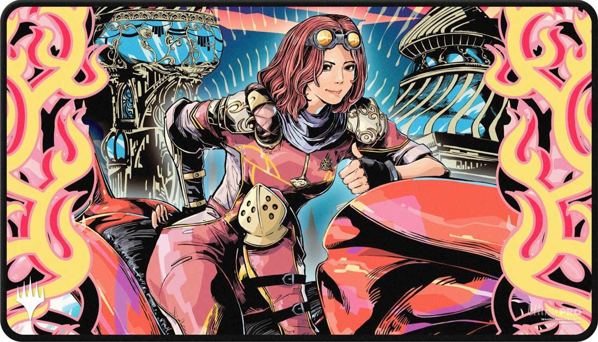 Ultra Pro: Black Stitched Playmat - "Chandra, Spark Hunter" MTG Aetherdrift Playmats Ultra Pro