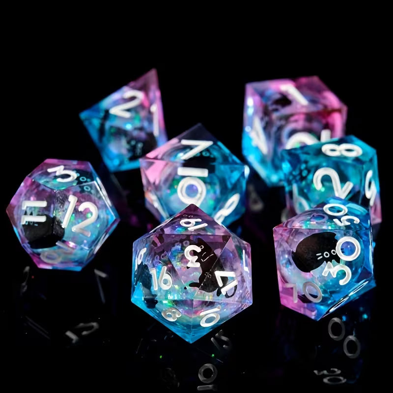 Seriously Good Dice: Floating Cat 7 Die Set "Red Blue" Dice & Gaming Accessories Taps Imports