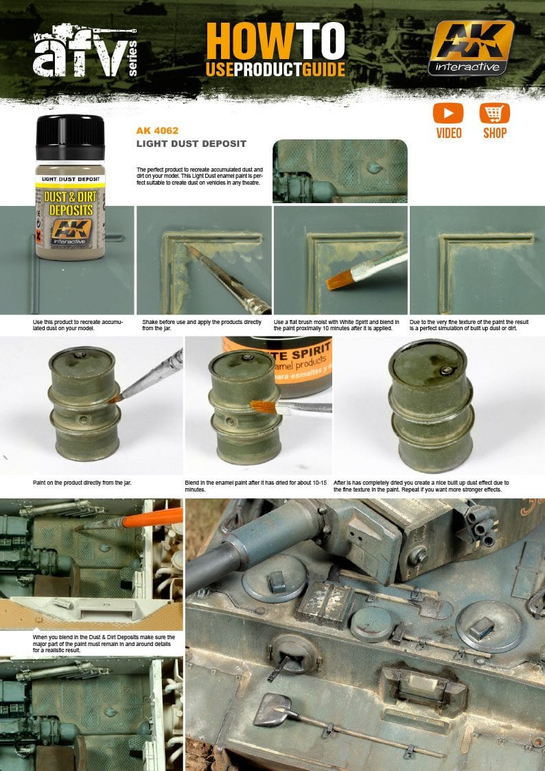 AK Interactive: Light Dust Deposit Model Paints AK INTERACTIVE