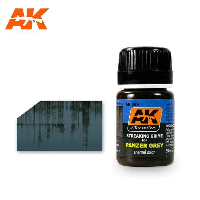 AK Interactive: Streaking Grime For Panzer Grey Vehicles Model Paints AK INTERACTIVE