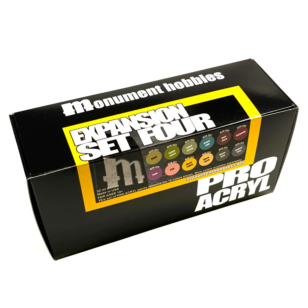 Monument Hobbies: Pro Acryl Expansion Set #4 - 12 Colors Model Paints Warp Speed Distribution