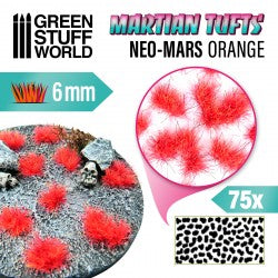 Green Stuff World: Martian Fluor Tufts - Neo-Mars Orange 6mm Basing Materials Green Stuff World