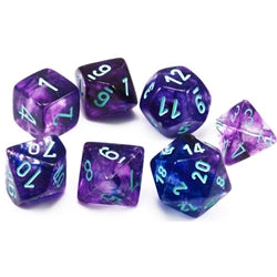 Chessex: 7-Die Set Luminary Nebula - Nocturnal/Blue Dice & Gaming Accessories Chessex