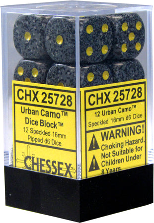Chessex: Urban Camo 12 Ct D6 Dice Set 16mm Dice & Gaming Accessories Chessex