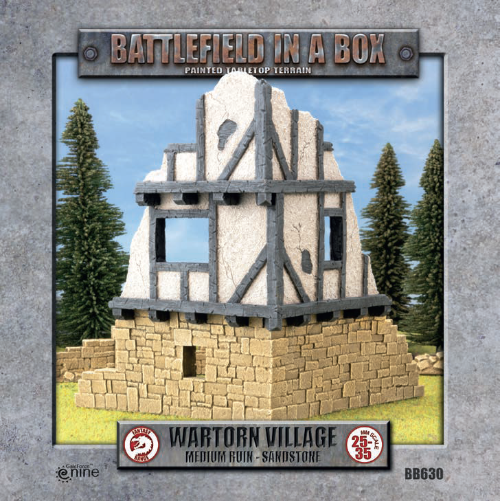 Battlefield in a Box: Wartorn Village Sandstone Medium Ruin Terrain Gale Force Nine