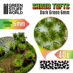 Green Stuff World: Tufts Shrubs - Dark Green - 6mm Basing Materials Green Stuff World