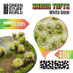 Green Stuff World: Tufts Shrubs - White - 6mm 40x Basing Materials Green Stuff World