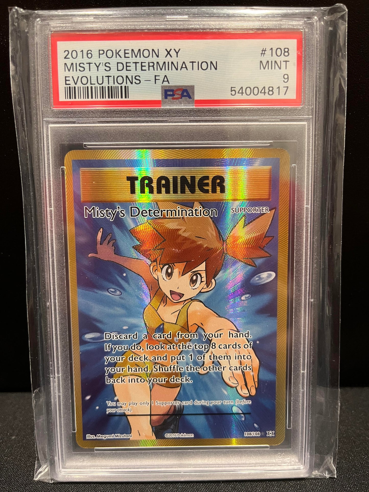 Misty's Determination (108/108) PSA 9 Graded Pokemon Cards Pokemon