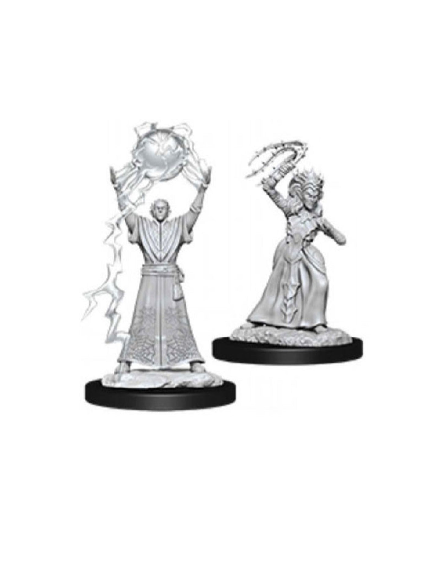 D&D Nolzur's Marvelous Miniatures: W12 Drow Mage & Drow Priestess Unpainted Miniatures WizKids