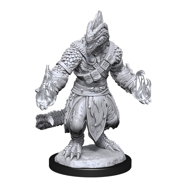 D&D Nolzur's Marvelous Miniatures: W15 Lizardfolk Barbarian & Cleric Unpainted Miniatures WizKids