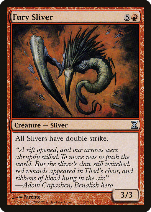 Fury Sliver (TSP-157) [Time Spiral] MTG Single Wizards of the Coast
