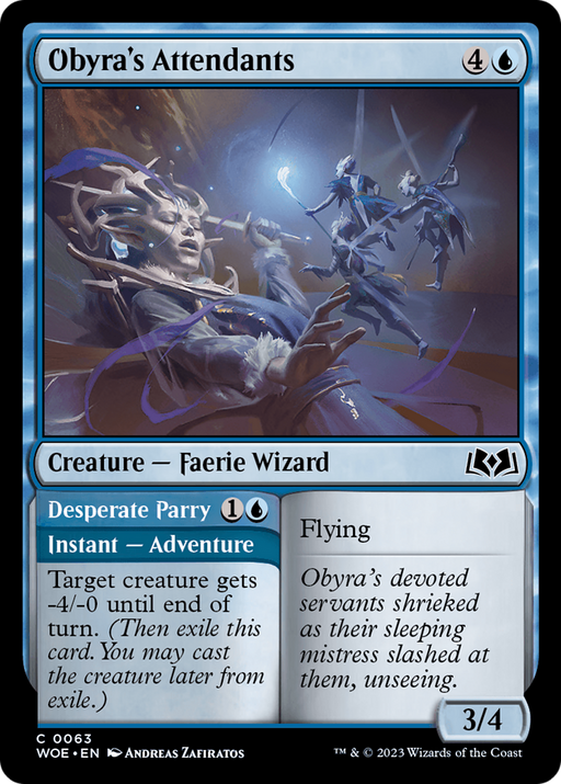 Obyra's Attendants // Desperate Parry (WOE-063) [Wilds of Eldraine] Foil MTG Single Wizards of the Coast