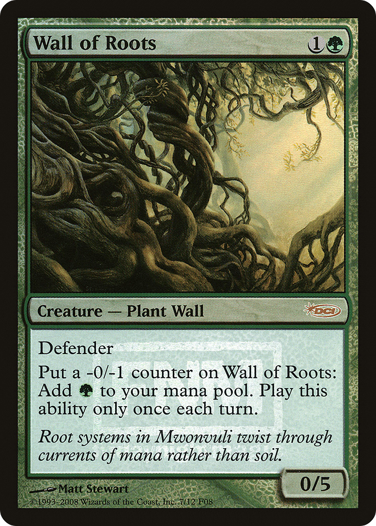 Wall of Roots [Friday Night Magic 2008] MTG Single Magic: The Gathering
