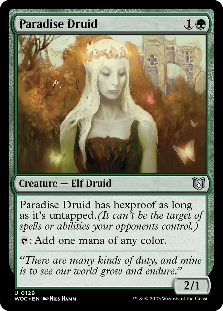 Paradise Druid (WOC-129) [Wilds of Eldraine Commander] MTG Single Wizards of the Coast
