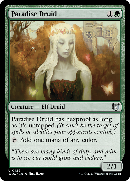 Paradise Druid (WOC-129) [Wilds of Eldraine Commander] MTG Single Wizards of the Coast