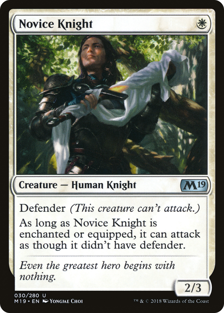 Novice Knight (M19-030) [Core Set 2019] MTG Single Wizards of the Coast