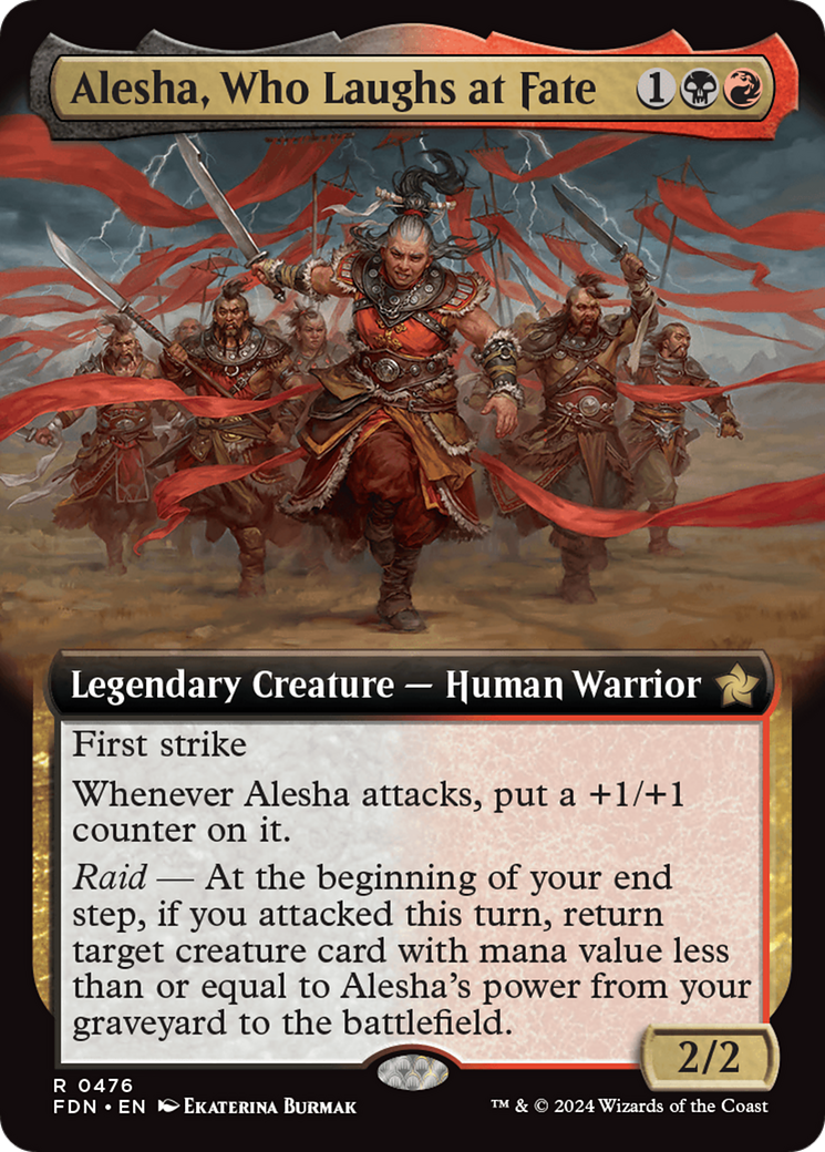 Alesha, Who Laughs at Fate (FDN-476) [Foundations] (Extended Art) Foil MTG Single Wizards of the Coast