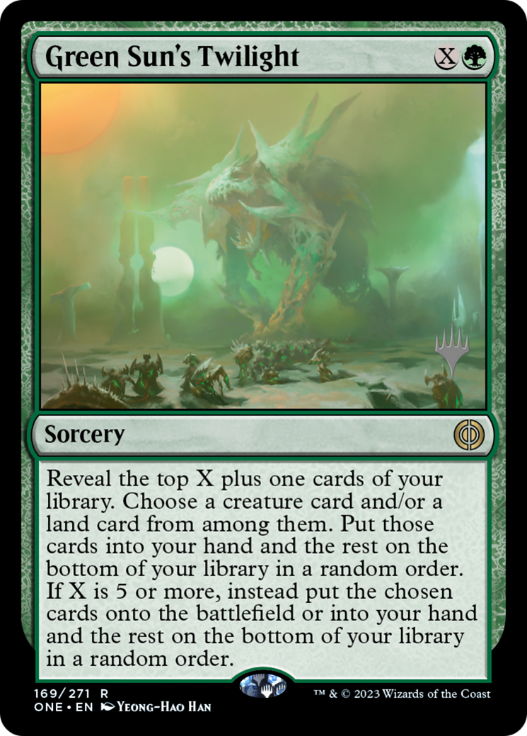 Green Sun's Twilight (PPONE-169P) [Phyrexia: All Will Be One Promos] MTG Single Wizards of the Coast