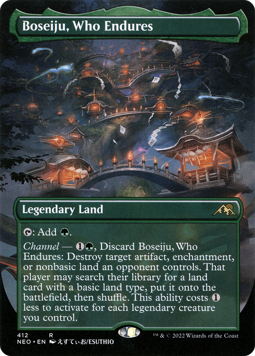Boseiju, Who Endures (NEO-412) [Kamigawa: Neon Dynasty] (Borderless) MTG Single Wizards of the Coast