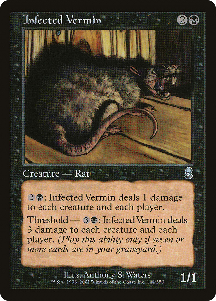 Infected Vermin (ODY-144) [Odyssey] Foil MTG Single Wizards of the Coast