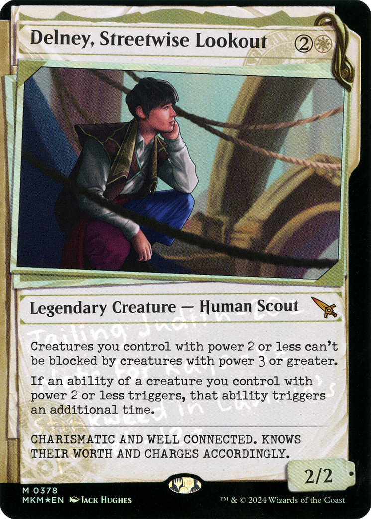 Delney, Streetwise Lookout (Invisible Ink) (MKM-378) [Murders at Karlov Manor] (Showcase) Foil MTG Single Wizards of the Coast