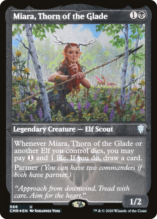 Miara, Thorn of the Glade (CMR-566) [Commander Legends] Etched Foil MTG Single Wizards of the Coast