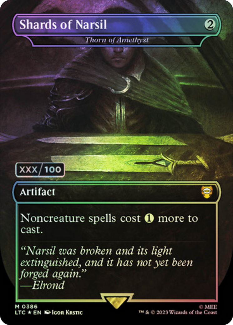Shards of Narsil - Thorn of Amethyst (Serial Numbered) (LTC-386) [Tales of Middle-earth Commander] (Borderless) Foil MTG Single Wizards of the Coast