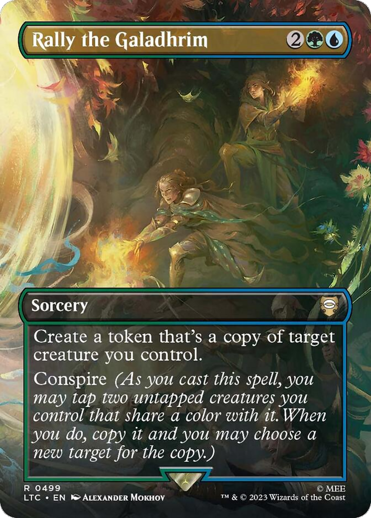 Rally the Galadhrim (LTC-499) [Tales of Middle-earth Commander] (Borderless) Foil MTG Single Wizards of the Coast
