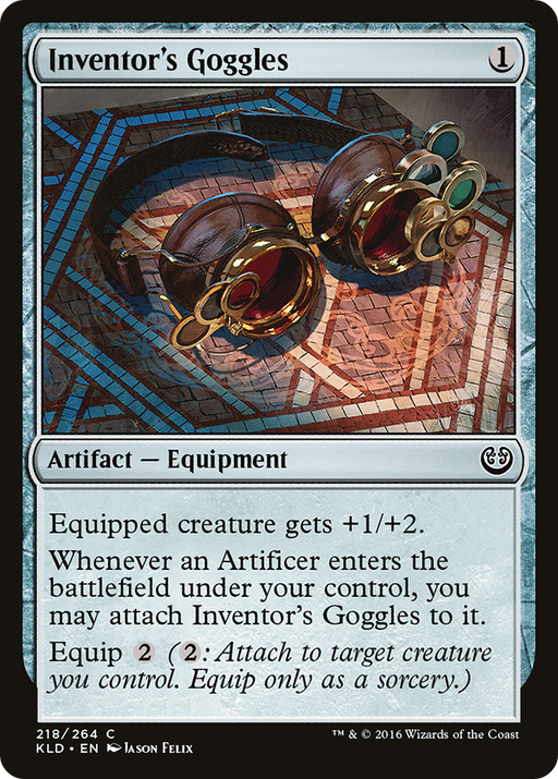 Inventor's Goggles (KLD-218) [Kaladesh] Foil MTG Single Wizards of the Coast