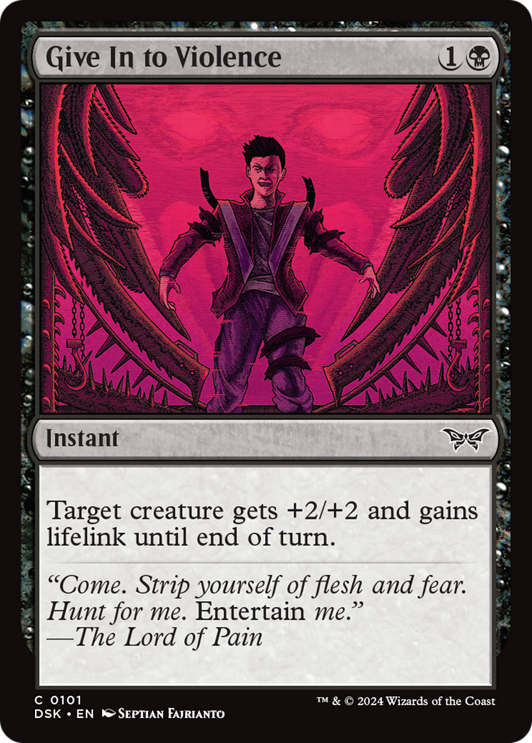 Give In to Violence (DSK-101) [Duskmourn: House of Horror] Foil MTG Single Wizards of the Coast
