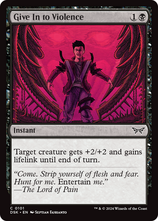 Give In to Violence (DSK-101) [Duskmourn: House of Horror] Foil MTG Single Wizards of the Coast