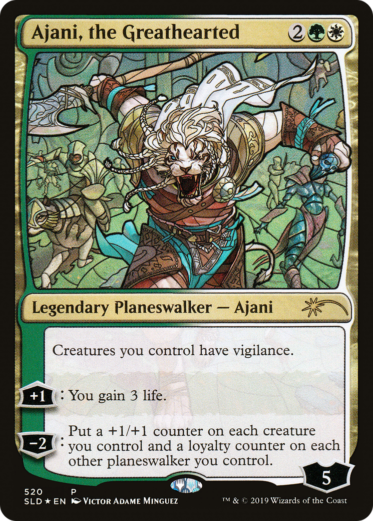 Ajani, the Greathearted (Stained Glass) (SLD-520) [Secret Lair] Drop Foil MTG Single Wizards of the Coast