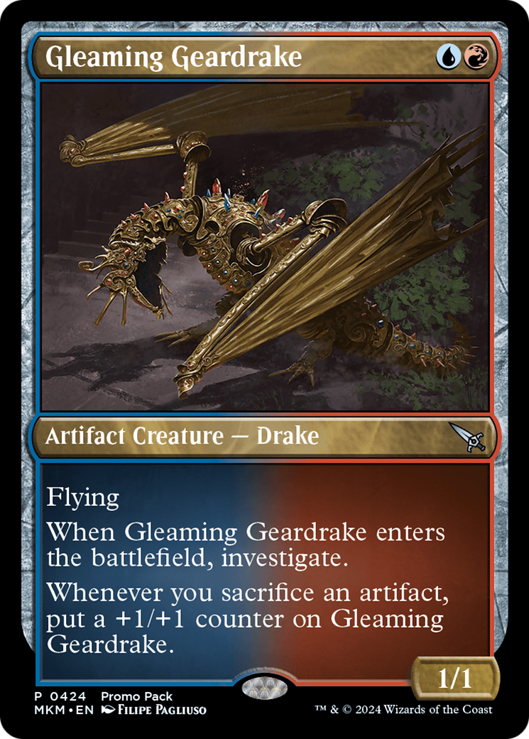Gleaming Geardrake (PPMKM-424) [Murders at Karlov Manor] Foil MTG Single Wizards of the Coast